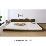 268 [棚 コンセント 照明付フロアベッド WK230 SGマーク付 国産ボンネルコイルスプリングマットレス付 ブラウン]
