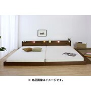 268 [棚 コンセント 照明付フロアベッド WK240 SGマーク付 国産ボンネルコイルスプリングマットレス付 ブラウン]