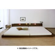 268 [棚 コンセント 照明付フロアベッド WK260 SGマーク付 国産ボンネルコイルスプリングマットレス付 ブラウン]