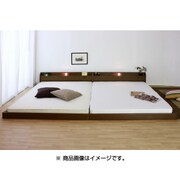 268 [棚 コンセント 照明付フロアベッド WK280 SGマーク付 国産ボンネルコイルスプリングマットレス付 ブラウン]
