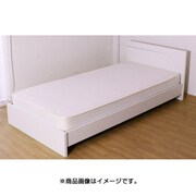 284 [パネル型ラインデザインベッド ダブル SGマーク付 国産ボンネルコイルスプリングマットレス付 ホワイト]