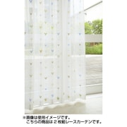 ミッキーマウス UVカットミラーレースカーテン 2枚組 ブルー 100×108cm
