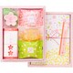 HAG-15 [うるおいの石鹸ぎふと 花がさね 石鹸80g×3/石鹸43g×1/入浴料「桜」×1/ 花文様のたおる×1枚]