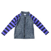 6853671-120 [Zazzy Zaps(ザジーザップス) ラッシュガード 長袖 デニムボーダー 120cm クロ]