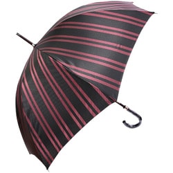 長傘 レジメンタルストライプ 鉄木 8本骨 65cm ワイン NL-211303 65 8K