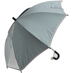 子供用長傘 50cm 手開き式 8本骨 ギンガムチェック 透明窓/反射テープ付き グリーン CLKIDS-1307 50 8K