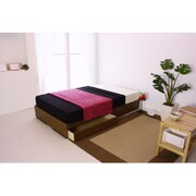 D18 [ヘッドレス引出付ベッド セミダブル SGマーク付国産ボンネルコイルスプリングマットレス付 ブラウン]