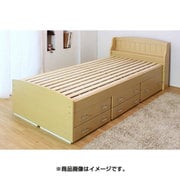 A187 [棚付カントリー調多収納桐すのこベッド ナチュラル]