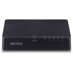 10/100Mbps対応 スイッチングHub プラスチック筐体 電源外付けモデル ブラック LSW4-TX-5EP/BKD