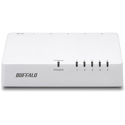 10/100Mbps対応 スイッチングHub プラスチック筐体 電源外付けモデル ホワイト LSW4-TX-5EP/WHD
