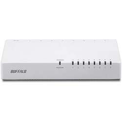 10/100Mbps対応 スイッチングHub プラスチック筐体 電源外付けモデル ホワイト LSW4-TX-8EP/WHD