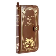 ミッキー&ミニー ブラウン Old Book Case for スマートフォンL BR