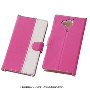 SoftBank AQUOS Xx(2015年夏モデル)専用 バイカラー ブックレザーケース ピンク/ホワイト RT-AXXLC742/PW