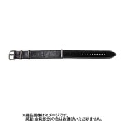BCA035A1U [時計バンド NATOタイプ レザー 22mm ブラック×白ステッチ]