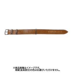 BCA035C1S [時計バンド NATOタイプ レザー 20mm ブラウン×白ステッチ]