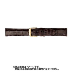 BWA005BO [時計バンド グレーシャス パレットクロコ クロコダイル（シャイニング） 17mm チョコ]