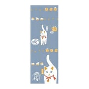 猫侍 手ぬぐい 青