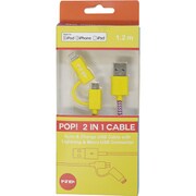 ポップケーブル 2 in 1 ライトニングUSB &マイクロUSBケーブル 1.2m NP1002