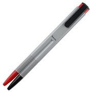 バトンズ 油性2連ボールペン グレー レッド/ブラック Batons
