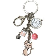 キーチェーンウォッチ ねこ ピンク BAS-4122-PK