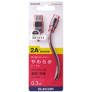 microUSBケーブル 2A対応 やわらか 0.3m ブラック MPA-AMBY2U03BK