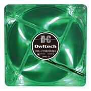 80mmファン 超静音タイプ PCケース用LEDイルミネーション冷却ファン エメラルドグリーン OWL-FY0825S2EG
