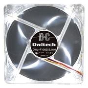 80mmファン 超静音タイプ PCケース用LEDイルミネーション冷却ファン ホワイト OWL-FY0825S2WH