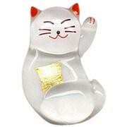 ガラス箸置(金箔入)招金猫 054193