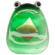ガラス箸置(金箔入)金かえる 054223