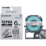 テプラPROテープカートリッジ 強粘着ラベル 透明 黒文字 6mm幅 8m ST6KW
