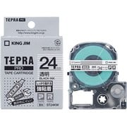 テプラPROテープカートリッジ 強粘着ラベル 透明 黒文字 24mm幅 8m ST24KW