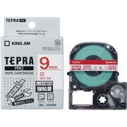 テプラPROテープカートリッジ 強粘着ラベル 白 赤文字 9mm幅 8m SS9RW