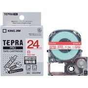 テプラPROテープカートリッジ 強粘着ラベル 白 赤文字 24mm幅 8m SS24RW