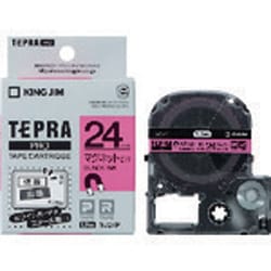 テプラPROテープカートリッジ マグネットテープ ピンク 黒文字 24mm幅 1.5m SJ24P