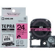 SJ24P [テプラPROテープカートリッジ マグネットテープ ピンク 黒文字 24mm幅 1.5m]
