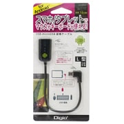 アンドロイドスマートフォン タブレット用 microUSB-USB変換ケーブル L型ブラック 20cm ZUH-OTGL02BK