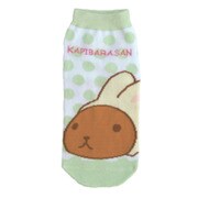 KBSOC21 [レディス靴下 ウサギカピバラ グリーンドット]