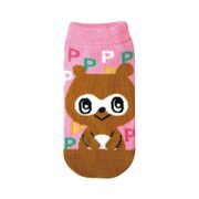 PNSOC05 [キャラックス ポンタん アップ キッズ 13～18cm ピンク×ブラウン]