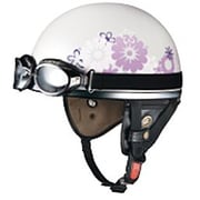 ハーフヘルメット PF-5 MINI 54-55cm パールホワイトフラワー