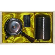 17015-06 [急須・茶筒 8半斤 茶箕 二点茶器揃]