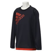 BCT05-AH8120 [キッズ TCOS SPORTS クライマライト ビッグロゴ グラフィックロングTシャツ J160 ブラック/ボールドオレンジ]