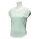 BCY95-AH8299 [フィットネス ヨガ グラフィック フレンチスリーブTシャツ レディース Sサイズ フローズングリーンF15]