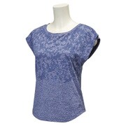 BCY95-AH8300 [フィットネス ヨガ グラフィック フレンチスリーブTシャツ レディース Mサイズ ミッドナイトインディゴ F15]