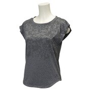 BCY95-AH8301 [フィットネス ヨガ グラフィック フレンチスリーブTシャツ レディース Sサイズ ダークグレイヘザー]