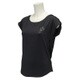 BCZ07-AH8341 [フレンチスリーブTシャツ フィットネス ロゴ レディース Mサイズ ブラック]