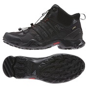 B44136 [アウトドアシューズ 防水トレッキングシューズ TERREX SWIFT R MID GTX(テレックス スウィフト R ミッド GTX) メンズ 28.5cm コアブラック/ビスタグレー S15/パワーレッド]