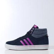 F98600 [スニーカー neo NEOPARK ST MID LEA(ネオパークSTミッドレザー) レディース 22.5cm カレッジネイビー/フラッシュピンク S15/ライトオーキッド S15]