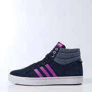 F98600 [スニーカー neo NEOPARK ST MID LEA(ネオパークSTミッドレザー) レディース 24.0cm カレッジネイビー/フラッシュピンク S15/ライトオーキッド S15]