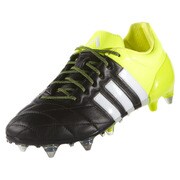 B32813 [ソフトグラウンド用サッカースパイク エース 15.1 SG レザー メンズ 25.0cm コアブラック/ランニングホワイト/ソーラーイエロー]