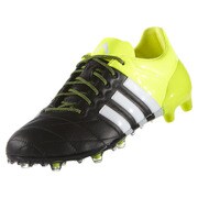B32818 [天然芝用サッカースパイク エース 15.1 FG AG レザー メンズ 25.5cm コアブラック/ランニングホワイト/ソーラーイエロー]